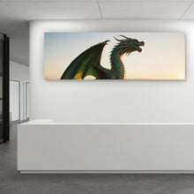 Lade das Bild in den Galerie-Viewer, Acrylglasbild Majestätischer Drache auf Felsen Panorama