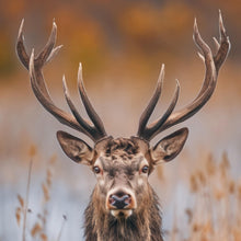 Lade das Bild in den Galerie-Viewer, Spannrahmenbild Majestätischer Hirsch in der Natur Quadrat