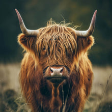 Lade das Bild in den Galerie-Viewer, Poster Majestätisches Hochlandrind im Naturambiente Quadrat