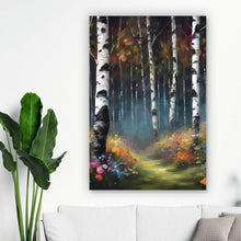 Lade das Bild in den Galerie-Viewer, Aluminiumbild gebürstet Malerischer Wald Abstrakt Hochformat