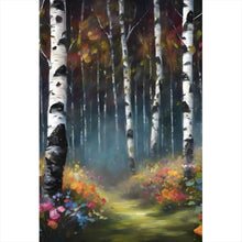 Lade das Bild in den Galerie-Viewer, Acrylglasbild Malerischer Wald Abstrakt Hochformat
