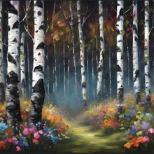 Lade das Bild in den Galerie-Viewer, Poster Malerischer Wald Abstrakt Quadrat