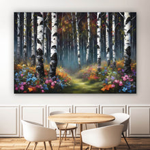 Lade das Bild in den Galerie-Viewer, Leinwandbild Malerischer Wald Abstrakt Querformat