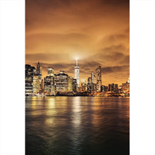 Lade das Bild in den Galerie-Viewer, Leinwandbild Manhattan bei Sonnenuntergang Hochformat