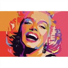 Lade das Bild in den Galerie-Viewer, Poster Marylin in rasterartiger Textur Pop Art Querformat