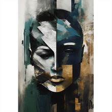 Lade das Bild in den Galerie-Viewer, Spannrahmenbild Maskenhaftes Portait Abstrakt Hochformat