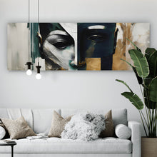 Lade das Bild in den Galerie-Viewer, Aluminiumbild gebürstet Maskenhaftes Portait Abstrakt Panorama