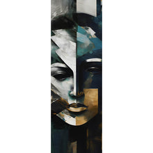 Lade das Bild in den Galerie-Viewer, Leinwandbild Maskenhaftes Portait Abstrakt Panorama Hoch