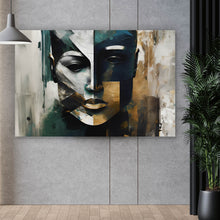 Lade das Bild in den Galerie-Viewer, Spannrahmenbild Maskenhaftes Portait Abstrakt Querformat
