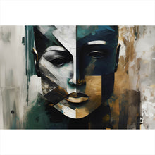 Lade das Bild in den Galerie-Viewer, Spannrahmenbild Maskenhaftes Portait Abstrakt Querformat
