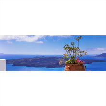 Lade das Bild in den Galerie-Viewer, Acrylglasbild Mediterrane Terrasse mit atemberaubendem Meerblick Panorama