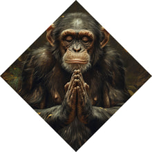 Lade das Bild in den Galerie-Viewer, Leinwandbild Meditierender Schimpanse mit Bananen Raute