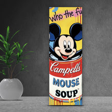 Lade das Bild in den Galerie-Viewer, Aluminiumbild Micki in einer Suppendose Pop Art Panorama Hoch