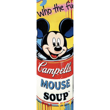 Lade das Bild in den Galerie-Viewer, Aluminiumbild gebürstet Micki in einer Suppendose Pop Art Panorama Hoch
