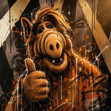Lade das Bild in den Galerie-Viewer, Spannrahmenbild Modern Art Außerirdischer im Street Art Stil Quadrat