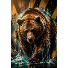 Lade das Bild in den Galerie-Viewer, Leinwandbild Modern Art Bär im Street Art Stil Hochformat