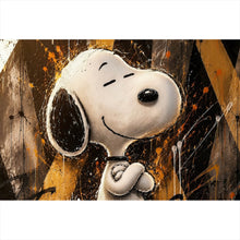 Lade das Bild in den Galerie-Viewer, Spannrahmenbild Modern Art Cartoon Hund im Street Art Stil Querformat