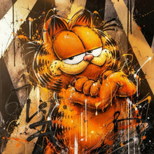 Lade das Bild in den Galerie-Viewer, Aluminiumbild Modern Art Cartoon Katze im Street Art Stil Quadrat