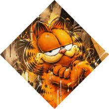Lade das Bild in den Galerie-Viewer, Acrylglasbild Modern Art Cartoon Katze im Street Art Stil Raute