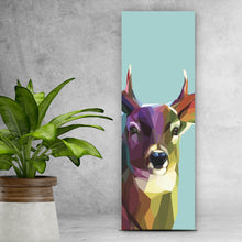 Lade das Bild in den Galerie-Viewer, Leinwandbild Modern Art Hirsch geometrisch Panorama Hoch