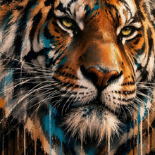Lade das Bild in den Galerie-Viewer, Aluminiumbild Modern Art Tiger im Street Art Stil Quadrat