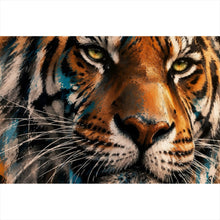 Lade das Bild in den Galerie-Viewer, Aluminiumbild Modern Art Tiger im Street Art Stil Querformat