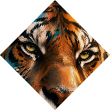 Lade das Bild in den Galerie-Viewer, Leinwandbild Modern Art Tiger im Street Art Stil Raute