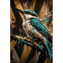 Lade das Bild in den Galerie-Viewer, Acrylglasbild Modern Art Vogel im Street Art Stil Hochformat