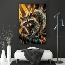 Lade das Bild in den Galerie-Viewer, Poster Modern Art Waschbär im Street Art Stil Hochformat