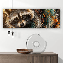 Lade das Bild in den Galerie-Viewer, Spannrahmenbild Modern Art Waschbär im Street Art Stil Panorama