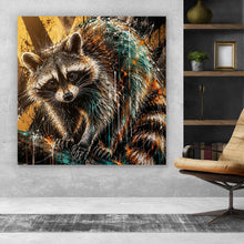 Lade das Bild in den Galerie-Viewer, Poster Modern Art Waschbär im Street Art Stil Quadrat