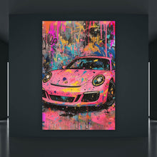 Lade das Bild in den Galerie-Viewer, Aluminiumbild Moderner Sportwagen Graffiti Hochformat