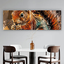 Lade das Bild in den Galerie-Viewer, Leinwandbild Modern Art Eichhörnchen im Street Art Stil Panorama
