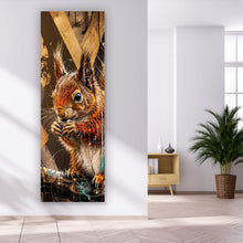 Lade das Bild in den Galerie-Viewer, Leinwandbild Modern Art Eichhörnchen im Street Art Stil Panorama Hoch