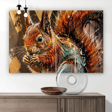 Lade das Bild in den Galerie-Viewer, Acrylglasbild Modern Art Eichhörnchen im Street Art Stil Querformat