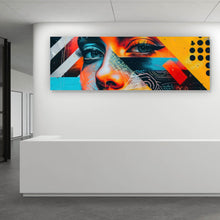 Lade das Bild in den Galerie-Viewer, Acrylglasbild Modernes abstraktes Gesicht einer Frau Panorama