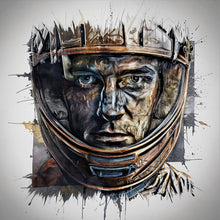 Lade das Bild in den Galerie-Viewer, Spannrahmenbild Modernes abstraktes Porträt im Helm Quadrat