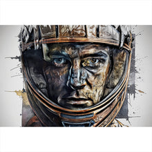 Lade das Bild in den Galerie-Viewer, Poster Modernes abstraktes Porträt im Helm Querformat