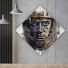 Lade das Bild in den Galerie-Viewer, Acrylglasbild Modernes abstraktes Porträt im Helm Raute