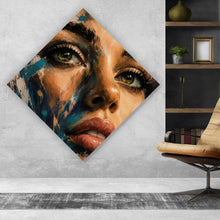 Lade das Bild in den Galerie-Viewer, Spannrahmenbild Modernes Porträt im Street Art Stil Raute