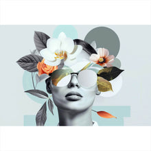 Lade das Bild in den Galerie-Viewer, Poster Modernes Porträt mit Blumenarrangement Querformat