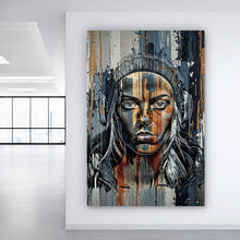 Lade das Bild in den Galerie-Viewer, Acrylglasbild Modernes Porträt mit Kopfhörern Hochformat