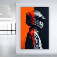 Lade das Bild in den Galerie-Viewer, Spannrahmenbild Modernes Rennfahrer Porträt Hochformat