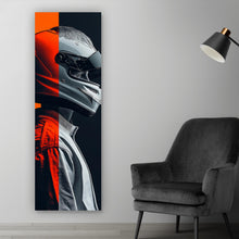Lade das Bild in den Galerie-Viewer, Leinwandbild Modernes Rennfahrer Porträt Panorama Hoch