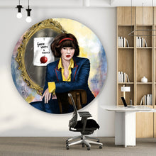 Lade das Bild in den Galerie-Viewer, Aluminiumbild gebürstet Modernes Schneewittchen Abstrakt Kreis