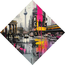 Lade das Bild in den Galerie-Viewer, Leinwandbild Modernes Stadtbild mit dynamischem Flair Raute