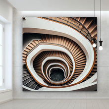 Lade das Bild in den Galerie-Viewer, Leinwandbild Modernes Treppenhaus Quadrat