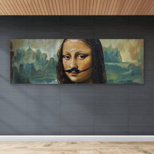 Lade das Bild in den Galerie-Viewer, Aluminiumbild Mona mit Schnurrbart und Bierkrug in der Hand Panorama