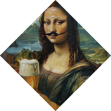 Lade das Bild in den Galerie-Viewer, Spannrahmenbild Mona mit Schnurrbart und Bierkrug in der Hand Raute