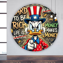 Lade das Bild in den Galerie-Viewer, Aluminiumbild gebürstet Money Makes Money Kreis